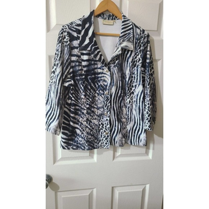 Impluse‎ California Print Blazer Jacket Top Italy Size XL Womens